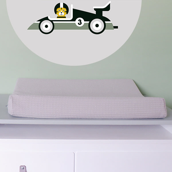 Aankleedkussenhoes babykamer wafelstof grijs - basic