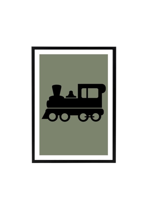 Naam posterset trein + alfabet (diverse kleuren)