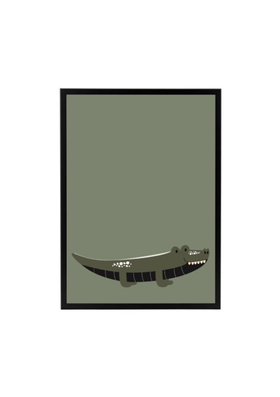 Poster kinderkamer - krokodil (olijfgroen)