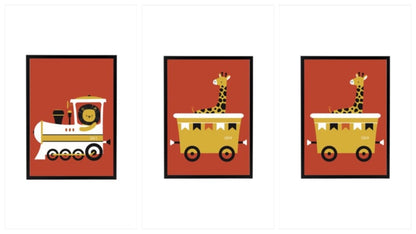 Poster trein wagon met giraffe - terra