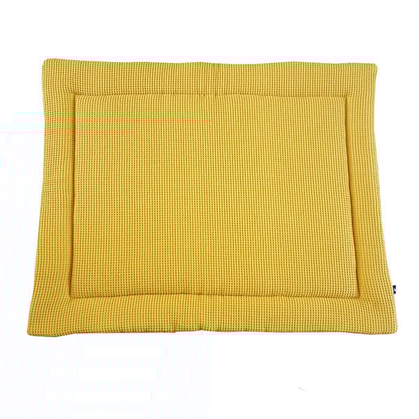 Boxkleed wafelstof reversible - oker