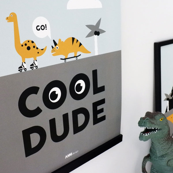 Poster Cool dude - Dino kinderkamer - A4 formaat