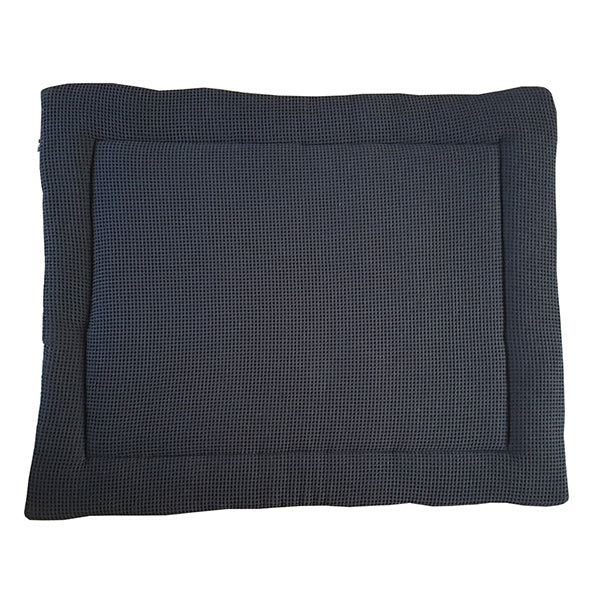 Boxkleed wafelstof reversible - zwart