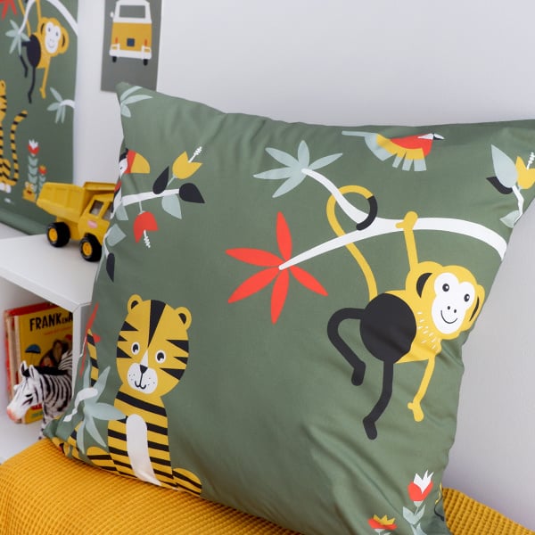 Kussen XL jungle kamer olijf groen